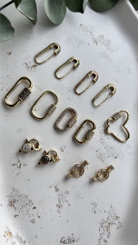 Застежка с инкрустацией черного цвета 16*30.5mm
